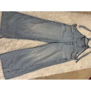 Zara Women's Light Blue Denim Overalls